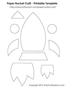 paper rocket craft printable template for kids