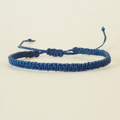 For Him.Simple Single Line Navy Blue Friendship Bracelet #navyblue #friendship #bracelet Blue Adjustable Bracelets For Everyday Wear, Everyday Resizable Blue Braided Bracelets, Blue Resizable Braided Bracelet For Everyday, Everyday Blue Resizable Braided Bracelets, Casual Resizable Friendship Wristband, Resizable Casual Wristband For Friendship, Blue Resizable Friendship Bracelets, Casual Blue Bracelet With Adjustable Length, Blue Adjustable Everyday Bracelets