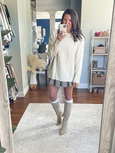 Chunky cable knit sweater
Plaid skort 
Knee high socks 
Fall fashion 

Follow my shop @missmrsmomlife on the @shop.LTK app to shop this post and get my exclusive app-only content!

#liketkit #LTKStyleTip #LTKSeasonal #LTKFindsUnder50
@shop.ltk
https://liketk.it/4VCig Knit Socks Outfit, Knee High Socks Outfit, High Socks Outfits, Socks Outfit, Outfit Modest, Plaid Skort, Chunky Cable Knit Sweater