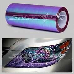 an image of a car headlight with the word solution printed on it and in front