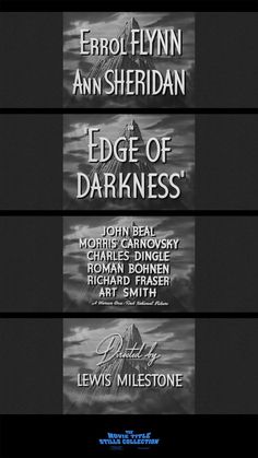 the title sequence for edge of darkness is shown in black and white, with three different titles