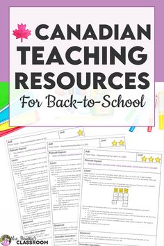 canadian teaching resources for back to school