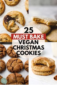 vegan christmas cookies with text overlay