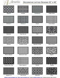 an image of decorative lattice designs in different styles and sizes, with the text above it