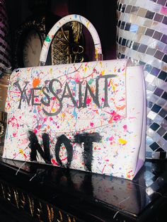 Cheap Shopping Websites, Painted Purses, Painted Leather Bag, Hand Painted Purses, Painted Handbag, Painted Purse, Custom Purses, Dream Bags, Handpainted Bags