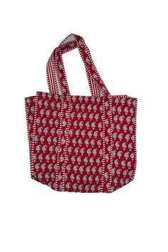 Large Quilted tote bag with inside pocket Reversible Square Bags, Casual Red Square Satchel, Red Square Canvas Bag With Large Capacity, Patchwork Hobo Tote Bag, Large Capacity Red Square Canvas Bag, Everyday Traditional Tote Bag, Traditional Everyday Tote Bag, Red Rectangular Canvas Shopping Bag, Red Square Canvas Bag For Daily Use