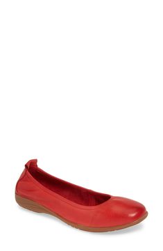 A plush, cushioned footbed adds everyday comfort to a streamlined flat set on a durable and flexible rubber sole. Style Name:Josef Seibel Fenja 01 Flat (Women). Style Number: 5755355. Available in stores. Josef Seibel, Women Style, Womens Flats, Red Leather, Rubber Sole, Leather Upper, Loafers, Nordstrom, Women Shoes