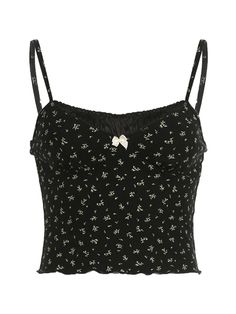 ⚡Buy 2023 Floral Print Stitching Cami Top Black L under $17.00 in Tops&Tees at AnotherChill.com Online. Style: Vintage/Sweet. Fabric Content: Cotton Blend. Fit Type: Slim fit. Dark gray denim wash color: The dark gray denim wash color of the shorts adds a touch of sophistication and versatility, making them easy to pair with a variety of outfits.. Ripped design: The ripped design of the shorts adds an edgy and rebellious touch, making them perfect for those who want to make a bold fashion statem Black Y2k Style Camisole For Spring, Black Y2k Camisole For Spring, Cute Sleeveless Crop Top, Cute Fitted Sleeveless Crop Top, Black Fitted Y2k Camisole, Cute Fitted Crop Top Tank, Crop Cami Top, Black Cami Top, Grey Denim