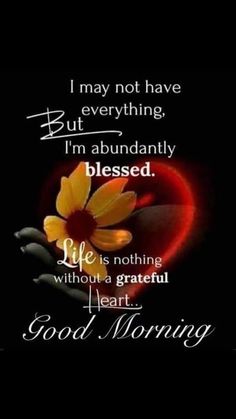 a flower with the words, i may not have everything but, but i'm abundantly blessed life is nothing without a grateful heart