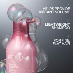 Redken's Volume Injection Shampoo is a lightweight milk-like formula with Redken's Bodifying Complex with the power of Filloxane, a bodifying agent add thickness to hair. Unlike other thicker formulations that weigh down and create oilier hair, Volume Injection shampoo gently cleanses the scalp removing oil to create a lightweight feel while enhancing volume. Redken's Bodifying Complex is prescribed for fine hair or any client looking for more body to their hair. BEST FOR: • All hair types and textures, especially fine hair • Fine, processed hair • Flat hair prone to oiliness BENEFITS • Gently cleanses to remove oil while creating a soft and manageable hair • Instant lift at the root and enhanced body • Creates a shiny, polished finish on hair • Milk-like formulation works with fine hair t Fine Hair Volume, Shampoo For Fine Hair, Volumizing Spray, Shampoo For Thinning Hair, Hair Milk, Thickening Shampoo, Bouncy Hair, Hair Volume, Soften Hair