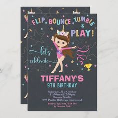 Gymnastics Birthday Unicorn Girl Gymnastics Party Invitation | Zazzle.com Gymnastics Theme Birthday, Gymnastics Theme Party, Blond Hair Girl, Gymnastics Party Invitations, Short Blond Hair, Gymnastics Birthday Invitations, Gymnastics Birthday Party, Birthday Party Unicorn, Gymnast Birthday Party