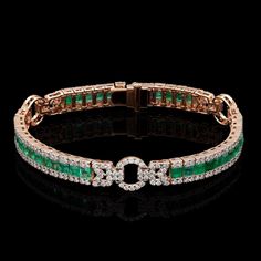 Buy Real Emerald Diamond Tennis Bracelet 18k Rose Gold Natural Diamond Bracelets for Women Square Cut Emerald Link Tennis Bracelet Jewelry Online in India - Etsy Emerald Bracelet Diamond, Diamond Kada Bangles, Emerald Bangles, Emerald Bracelets, Emerald Tennis Bracelet, Heavy Jewellery, Wedding Jewellery Designs, Gold Finger Rings, Diamond Bangles