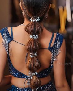 Braid Hairstyles With Lehenga, Bubble Braid Indian Wedding, Hairstyles For Groom Sister, Braided Hairstyles For Lehenga, Pithi Hair Styles For Bride, Hair Accessories For Lehenga, Braid Jewelry Hairstyles, Bridal Hair Accessories Indian, Simple Wedding Braid