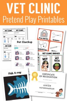 vet clinic pretend play printables for kids