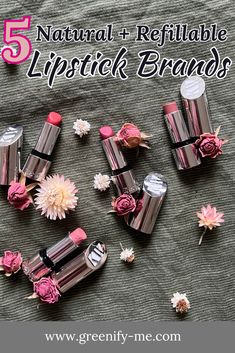 On the hunt for the best refillable lipstick? Here are my top picks for natural, clean and sustainable lipsticks you can refill on repeat! #zerowaste #zerowastemkaupe #refillablelipstick #lipstick Refillable Lipstick, Makeup Containers, Lipstick Brands