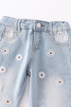 These soft denim bells mix a whole lot of style in with a little flare. These bells would look great with so many tops and shoes. Adjustable, stretchy waist. 76% Cotton 22.7% Polyester 1.3% Spandex Cute Wide Leg Spring Bottoms, Spring Flare Denim Jeans, Cute Denim Blue Bottoms For Spring, Spring Light Wash Flare Bottoms, Spring Stretch Denim Blue Flare Jeans, Cute Spring Denim Jeans, Stretch Denim Flare Jeans For Spring, Spring Casual Flare Jeans, Spring Flare Jeans Casual Style