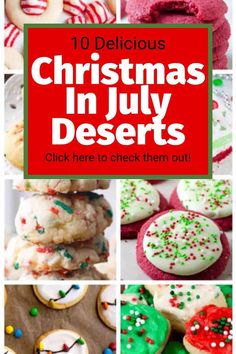 christmas in july desserts collage with text overlay