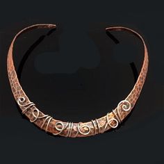 Copper U Choker - Nurit Niskala Copper Necklace Rustica Jewelry, Metalworking Jewelry, Wire Choker Necklace, Copper Choker, Wire Choker, Eco Art, Copper Bracelets, Rolling Mill, Copper Jewellery