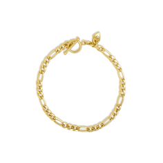 A good classic never goes out of style! Our 14K gold filled medium figaro style chain bracelet looks stylish on it's own or paired as a wrist stack! What is Gold filled? When purchasing jewelry a more economical than solid gold but still beautiful option is a gold filled piece. Jewelers create gold filled jewelry by pressure bonding an actual layer of "solid" gold to another metal. ... Wearers who are sensitive to certain metals can wear gold filled without worries of an allergic reaction. 14K g Elegant Figaro Chain Bracelet, Gold Plated Figaro Chain Bracelet, Yellow Gold Plated Bracelet With Toggle Clasp, Yellow Gold-plated Bracelet With Toggle Clasp, Elegant Gold-plated Chain Bracelet With Toggle Clasp, Classic Adjustable Figaro Chain Bracelet, Adjustable Classic Figaro Chain Bracelet, Oval Link Figaro Chain Gold Bracelet, Classic Figaro Chain Bracelet With Oval Links