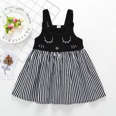 Product Title: Toddler Girls Cute Cartoon Print Suspender Stripe Splice DressKeyword Tag: Baby Boy Pink Shirt*Pattern: cartoon*Soft and comfy* Available for Machine Wash as well as TumbleDry* Imported Are you look for a best quality and cheapest dress? Then Toddler Girls Cute Cartoon Print Suspender Stripe Splice Dress is the best one for you! The Trendy colours with amazing designs for reflect fashion vibes that will embrace you the moment you wear them. The pattern of Toddler Girls Cute Cartoo Playful Black Summer Dress, Cute Striped Cotton Dress, Spring Kawaii School Dresses, Playful Cotton Dresses With Character Print, Cute Summer Suspender Dress, Playful Cotton Dress With Character Print, Summer Cotton Dresses With Character Print, Kawaii Sleeveless Cotton Dress, Summer Cartoon Print Dresses For Playtime