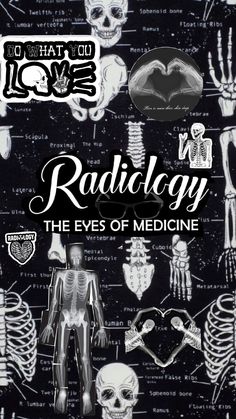 radiology the eyes of medicine book cover with skeleton and human bones on black background