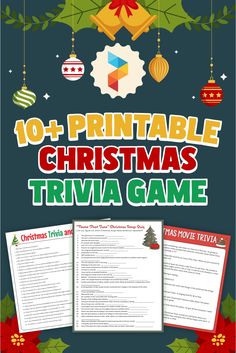 the christmas trivia game is on display