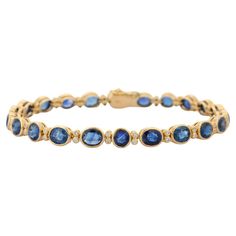 Blue Gem Bracelet, Precious Stones Bracelet, Bracelet Tennis, Stone Bracelets, Gems Bracelet, Gold Armband, Blue Sapphire Diamond, Sapphire Bracelet, Blue Gems