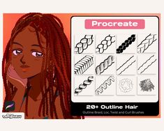 an image of a woman with dreadlocks on her head and the text procreate