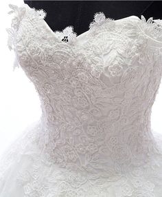 the back of a wedding dress on display