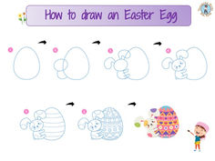 how to draw an easter egg step by step for children with easy instructions and pictures