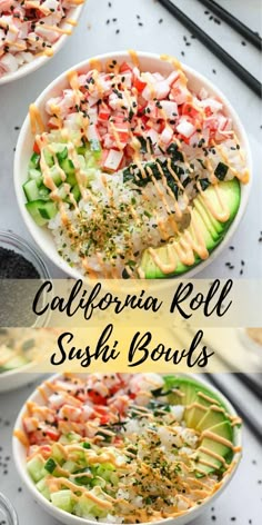 #healthyrecipeseasy Resep Sushi, Sushi Bowls, Sushi Recipes Homemade, Bowls Recipes, Roll Sushi, Healthy Bowls Recipes, Resep Salad