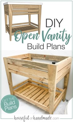 the diy open vanity build plans are easy to make