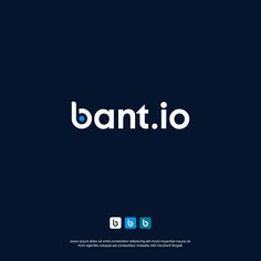 the word bant io is written in white on a dark background with blue squares