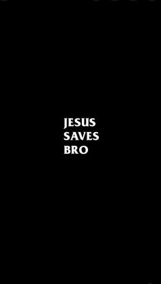 the jesus saves broo logo is shown in white on a black background with text