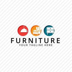 furniture logo design with three colors