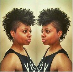 Cute Frohawk Natural Hair Shaved Sides, Natural Hair Shaved Sides, Frohawk Natural Hair, Hair Shaved Sides, Natural Hair Mohawk, Hair Goal, Natural Hair Cuts, Natural Hair Short Cuts, Lion's Mane