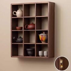 ⭐ The coffee mug shelf is ideal above a coffee bar, on the wall in your kitchen or at living room for decorations.It's even ideal for storing perfumes and makeup in the bedroom or for storing items such as toilet papers and towels in your bathroom. ❤️ To make home more sweet <3 Material:  Solid Black Walnut  ⭐Dimensions:   6 Grids: 14.37 x9.84 x4.72 inches (36.5 x25 x12 cm) Grid size: 11 x11 x12 cm Weight: 1.4kg   9 Grids: 14.37 x14.37 x4.72 inches(36.5 x36.5 x12 cm) Grid size: 11 x11 x12 cm Wei Kitchen Shelf Coffee, Wooden Cup Holder, Tea Cup Holder, Wall Mounted Storage, Mug Shelf, Tea Cup Storage, Coffee Shelf, Coffee Display, Wall Cubbies