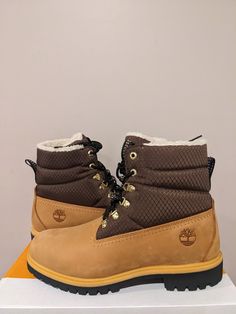 ITEM: TIMBERLAND 6" WATERPROOF BOOT MENS WHEAT AND BROWN  NUBUCK PREMIUM DOUBLE SOLE CONDITION: BRAND NEW IN BOX BRAND:  TIMBERLAND COLOR: Wheat AND BROWN STYLE: 10061 Send us an eBay message if you would like a size that is not shown in the drop menu above!  [ABOUT US] Our Merchandise are NEW and 100% AUTHENTIC or your money back.  We Do not sell any fakes B grades or replica merchandise so bid with confidence!!!! If you have any questions please contact us through ebay message only. May take 2 Brown Timberland Ankle Lace-up Boots, Timberland Lace-up Boots With Reinforced Toe For Winter, Timberland Winter Ankle Work Boots, Winter Timberland High-top Work Boots, Timberland Hiking Boots With Reinforced Heel For Winter, Timberland Winter Hiking Boots With Reinforced Heel, Winter High-top Timberland Work Boots, Outdoor Brown Boots With Padded Ankle, Brown Padded Ankle Boots For Outdoor