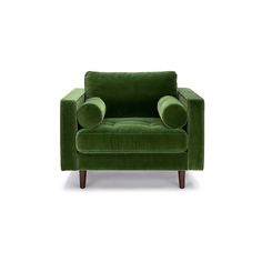 Roma Fabric Chair in Green Velvet 42” Velvet Tufted Chair, Green Velvet Chair, Velvet Lounge Chair, Mid Century Modern Lounge Chairs, Tufted Seat Cushion, Velvet Lounge, Blue Chair, Velvet Chair, Contemporary Luxury