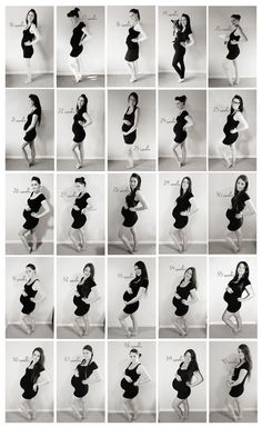 an advertisement for pinterest with many pictures of women in black and white outfits