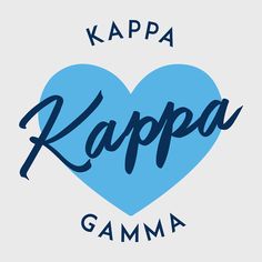 a blue heart with the words kappa gama on it