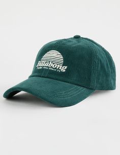 Billabong Dad Cap Strapback Hat. Allover Corduroy. Embroidery On Front. Curved Bill. Adjustable Strapback Closure. Woven Label At Closure. 100% Cotton. Spot Clean. Imported. Hats For Boyfriend, Corduroy Embroidery, Green Baseball Cap, Chino Pants Women, Wwe T Shirts, Flannel Sweatshirt, Graphic Trends, Boys Graphic Tee, Boys Backpacks