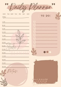 a pink and brown baby shower planner with leaves on the top, next to it's birth date