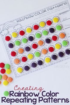 the rainbow color matching pattern is shown with candy