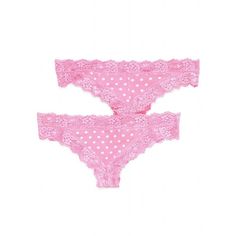 Victoria's Secret Lace Trim Mini Cheekster Panty ($9.50) ❤ liked on Polyvore Future Fashion, Cotton Lace, Vs Pink, Lace Shorts, Lace Trim, Ruffle Blouse, Victoria's Secret