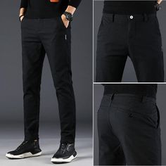 Mens Casual Jeans, Casual Pants Men, Fashion Trousers, Slim Straight Pants, Pants Collection, Classic Pants, Clothing Plus Size, Mens Pants Fashion, Formal Casual