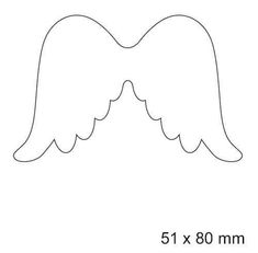 a drawing of an angel's wings with the measurements for each wing and width