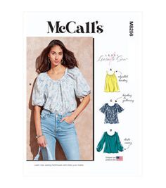 a women's blouse, top and jeans sewing pattern from the mccalls book