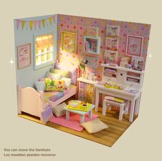 a doll house with furniture and accessories in it