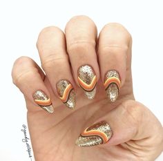 S Nails, Retro Nails, Painted Nail Art, Autumn Vibes, Fall Vibes, Savannah, Savannah Chat, Class Ring, Nail Art